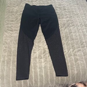 Victoria's Secret Black Leggings w/ Sheer Leopard Print Lace